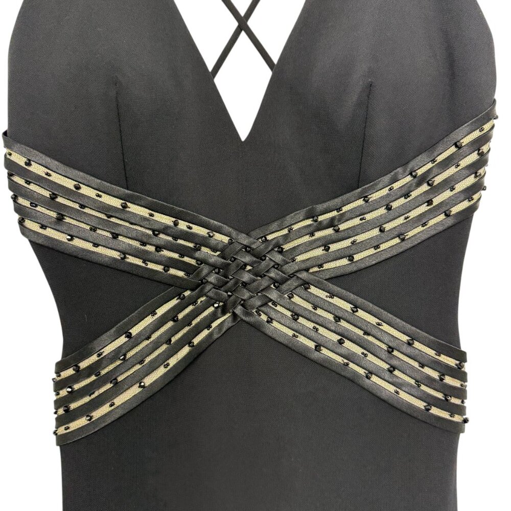 Morrell Maxie Women's Spaghetti Strap Black Maxi Prom Dress Size 4 - Picture 5 of 10